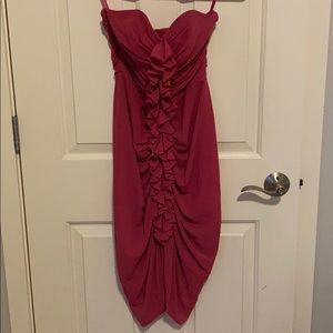 Strapless dress with ruffles